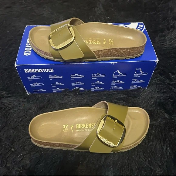 BIRKENSTOCK Madrid big buckle green gold sandals shoes women’s eur 39 new - Picture 7 of 7
